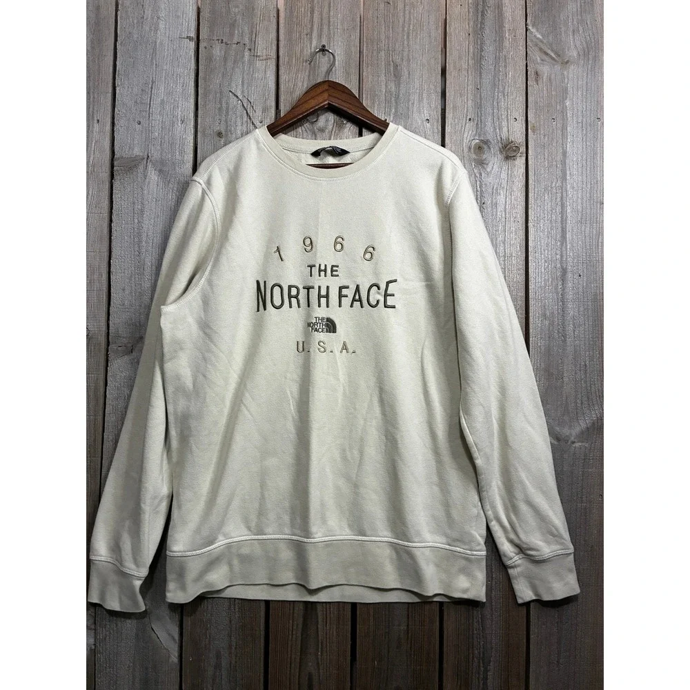 The North Face Mens Cream 1966 USA Graphic Fleece Sweatshirt XL A3FPQ
